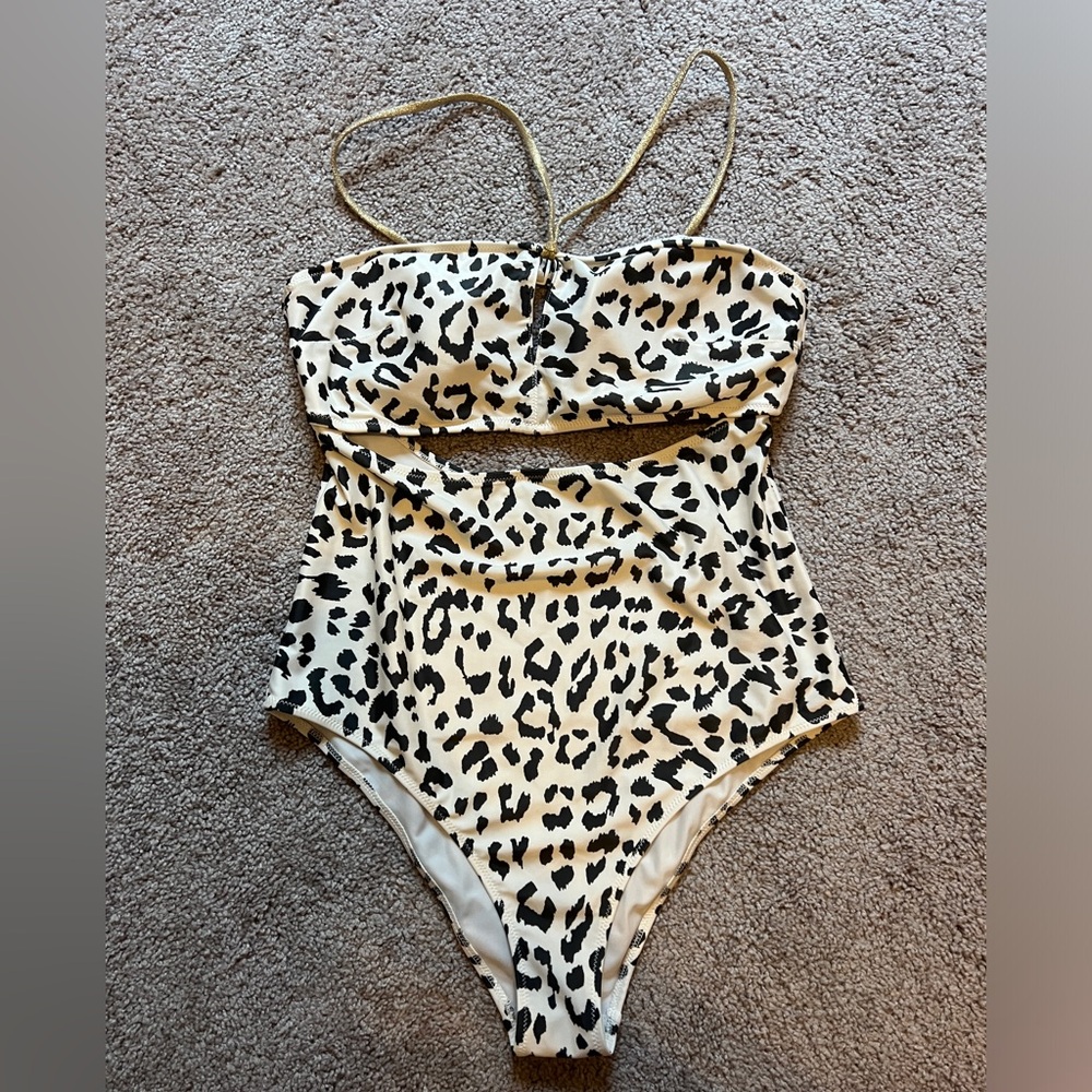 Aerie One Piece Cheeky Leopard Print Swimsuit - Size Large